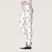 Sparkle Heart Roze op Wit Leggings (Links)
