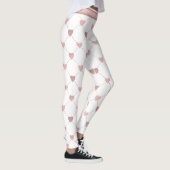 Sparkle Heart Roze op Wit Leggings (Rechts)