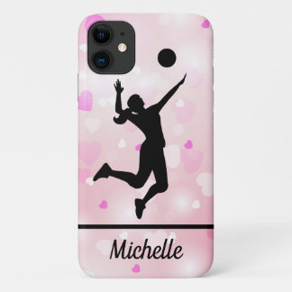 Sparkle Hearts Pink Patroon volleybalspeler Case-Mate iPhone Case