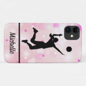 Sparkle Hearts Pink Patroon volleybalspeler Case-Mate iPhone Case (Achterkant (horizontaal))