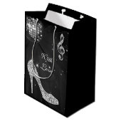 Sparkle Heels Black Disco Ball Birthday Hartelijk Medium Cadeauzakje (Achterkant Gekanteld)