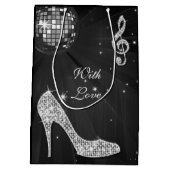 Sparkle Heels Black Disco Ball Birthday Hartelijk Medium Cadeauzakje (Achterkant)