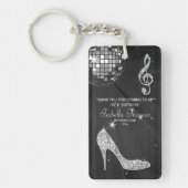 Sparkle Heels Black Disco Ball Birthday Hartelijk  Sleutelhanger (Voorkant)