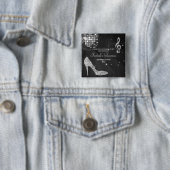 Sparkle Heels Black Disco Ball Birthday Hartelijk  Vierkante Button 5,1 Cm (In situ)