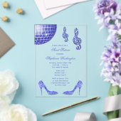 Sparkle Heels en Blue Disco Ball Sweet 16 Acryl Uitnodigingen (Insitu (Huwelijk))