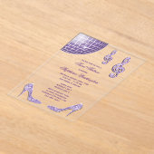 Sparkle Heels en Paarse Disco Ball Sweet 16 Acryl Uitnodigingen (Laagn)