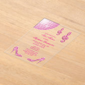 Sparkle Heels en Pink Disco Ball Sweet 16 Acryl Uitnodigingen (Laagn)