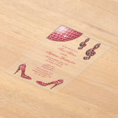 Sparkle Heels en Red Disco Ball Sweet 16 Acryl Uitnodigingen (Laagn)