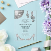 Sparkle Heels en Silver Disco Ball Sweet 16 Acryl Uitnodigingen (Insitu (Huwelijk))