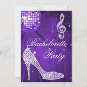 Sparkle Heels Paarse Disco Ball Bachelorette Party Kaart (Voorkant)