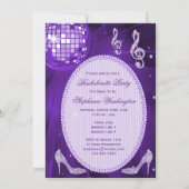Sparkle Heels Paarse Disco Ball Bachelorette Party Kaart (Achterkant)