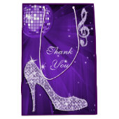 Sparkle Heels Paarse Disco Ball Verjaardag Bedankt Medium Cadeauzakje (Voorkant)