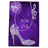 Sparkle Heels Paarse Disco Ball Verjaardag Bedankt Medium Cadeauzakje (Achterkant)