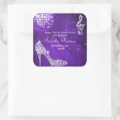 Sparkle Heels Paarse Disco Ball Verjaardag Bedankt Vierkante Sticker (Tas)
