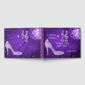 Sparkle Heels Paarse Disco Ball Verjaardag Gastenboek (Volledig)