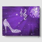Sparkle Heels Paarse Disco Ball Verjaardag Gastenboek (Achterkant)