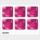 Sparkle Heels Pink Disco Ball Verjaardag Dank u Vierkante Sticker (Vel)