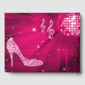 Sparkle Heels Pink Disco Ball Verjaardag Gastenboek (Achterkant)