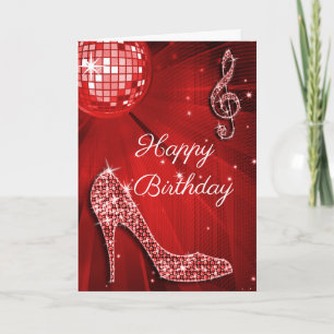 Sparkle Heels Red Disco Ball Kaart