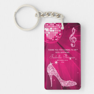 Sparkle Heels roze Disco Ball Birthday Dank je Sleutelhanger