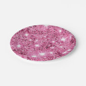 Sparkle Hete Roze Sterren Glitter Papieren Bordje (Gekanteld)