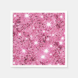 Sparkle Hete Roze Sterren Glitter Servet