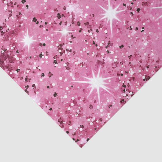 Sparkle Hete Roze Sterren Glitter Tissuepapier (Detail)