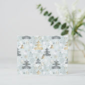 Sparkle Holiday Christmas Tree Snowflake Pattern Feestdagenkaart (Staand voorkant)