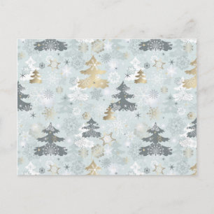 Sparkle Holiday Christmas Tree Snowflake Pattern Feestdagenkaart