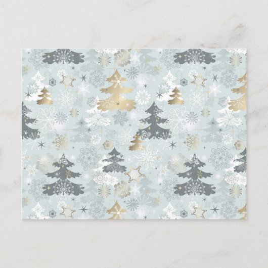 Sparkle Holiday Christmas Tree Snowflake Pattern Feestdagenkaart (Voorkant)