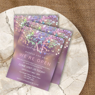 Sparkle Holographic Glitter Elegant Makeup Artist Flyer