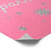 Sparkle Hot Pink met Silver Glitter Poster (Hoek)