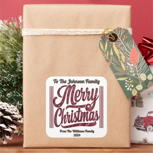 Sparkle in de vreugde van Kerstmis! Vierkante Sticker (Feestdagen)