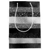 Sparkle in zilver en zwart medium cadeauzakje (Voorkant)