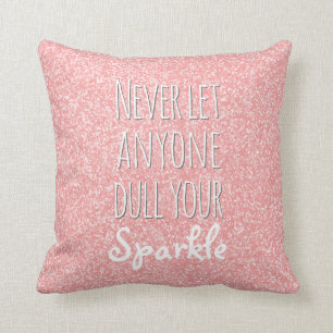 Sparkle Inspirerend Quote   Blush roze glitter Kussen