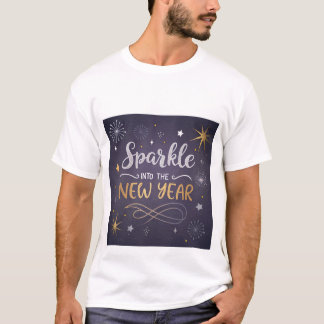 Sparkle Into the New Year" Feestelijk T-shirt. T-shirt
