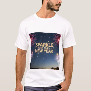 Sparkle Into the New Year" Feestelijk T-shirt. T-shirt