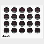 Sparkle Jewel Black Hot Pink Quinceanera Sticker (Vel)
