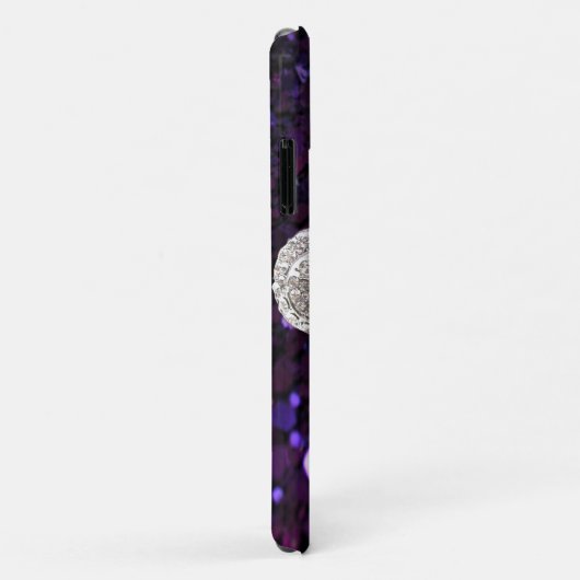 Sparkle jewel Fleur De Lis Sequins Paars Case-Mate iPhone Case (Achterkant/rechts)