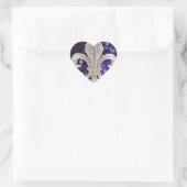 Sparkle jewel Fleur De Lis Sequins Paars Hart Sticker (Tas)