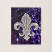 Sparkle jewel Fleur De Lis Sequins Paars Legpuzzel (Verticaal)