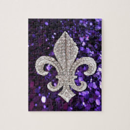 Sparkle jewel Fleur De Lis Sequins Paars Legpuzzel