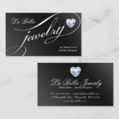 Sparkle Jewelry Visitekaartje Black White Heart 2 (Voorkant / Achterkant)