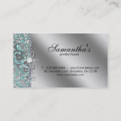Sparkle Jewelry Visitekaartje Zebra Blauwgroen Zil (Achterkant)