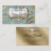 Sparkle Jewelry Visitekaartje Zebra Gold Blauwgroe (Voorkant / Achterkant)