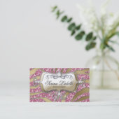 Sparkle Jewelry Visitekaartje Zebra Gold Pink 5 (Staand voorkant)