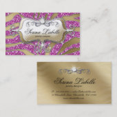 Sparkle Jewelry Visitekaartje Zebra Gold Roze 2 (Voorkant / Achterkant)