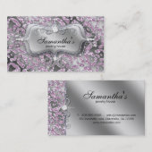 Sparkle Jewelry Visitekaartje Zebra Ice Pink (Voorkant / Achterkant)