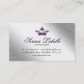 Sparkle Jewelry Zebra Crown Paars Glitter Visitekaartje (Achterkant)