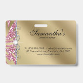 Sparkle Jewelry Zebra Gold Pink Badge (Achterkant)